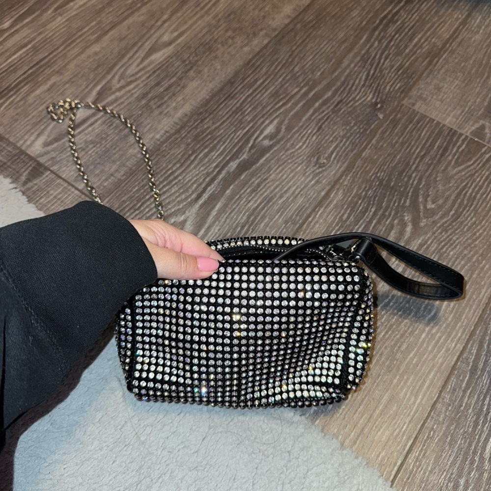 Black Rhinestone Clutch Bag